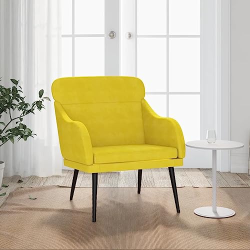 QJBSAVVA Samt Sessel Gelb 63x76x80 cm Bequemer Relaxsessel mit Metallgestell und Weicher Polsterung für Wohnzimmer Schlafzimmer und Balkon QJBSAVVA Samt Sessel Gelb 63x76x80 cm Bequemer Relaxsessel mit Metallgestell und Weicher Polsterung für Wohnzimmer Schlafzimmer und Balkon von QJBSAVVA