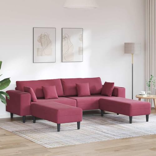 QJBSAVVA Samtsofa Weinrot 208 cm Modernes U Form Sofa mit Plüschigem Samtbezug Kegelförmigen Beinen und Langlebiger Konstruktion für Wohnzimmer Lounge oder Balkon QJBSAVVA Samtsofa Weinrot 208 cm Modernes U Form Sofa mit Plüschigem Samtbezug Kegelförmigen Beinen und Langlebiger Konstruktion für Wohnzimmer Lounge oder Balkon von QJBSAVVA