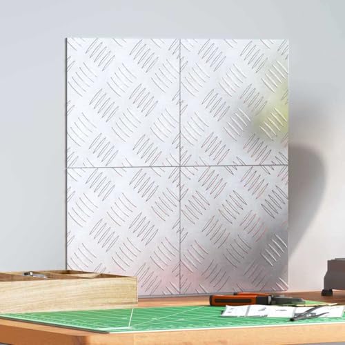 QJBSAVVA Schachbrett Treppenstufen Matten 20x20 cm Quadratisch aus Naturgummi mit Rutschfester Textur Oberfläche Modernes Design für Flur und Innenbereich von QJBSAVVA