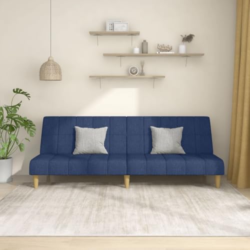 QJBSAVVA Schlafsofa 2 Sitzer Blau Stoff Sofa Couch mit Schlaffunktion 200 x 84 5 x 69 cm Bequemes Sitzgefühl und Ausziehbares Gästebett für Wohnzimmer und kleine Räume QJBSAVVA Schlafsofa 2 Sitzer Blau Stoff Sofa Couch mit Schlaffunktion 200 x 84 5 x 69 cm Bequemes Sitzgefühl und Ausziehbares Gästebett für Wohnzimmer und kleine Räume von QJBSAVVA