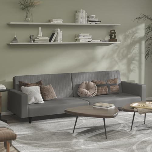 QJBSAVVA Schlafsofa 2 Sitzer Grau Kunstleder mit Ausziehbett Funktion Komfortables Sofa Bett Kombination für Wohnzimmer Gästezimmer und kleine Räume QJBSAVVA Schlafsofa 2 Sitzer Grau Kunstleder mit Ausziehbett Funktion Komfortables Sofa Bett Kombination für Wohnzimmer Gästezimmer und kleine Räume von QJBSAVVA