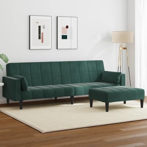 QJBSAVVA Schlafsofa 2 Sitzer mit Fußhocker Dunkelgrün Samt Ausziehbares Gästebett mit 2 in 1 Funktion für Wohnzimmer Büro oder kleine Räume 220 x 84 5 x 69 cm QJBSAVVA Schlafsofa 2 Sitzer mit Fußhocker Dunkelgrün Samt Ausziehbares Gästebett mit 2 in 1 Funktion für Wohnzimmer Büro oder kleine Räume 220 x 84 5 x 69 cm von QJBSAVVA