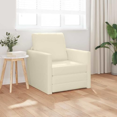 QJBSAVVA Schlafsofa 2 in 1 Creme Kunstleder Modernes Design 74x77x81 cm Bequemer Relaxsessel für Wohnzimmer und kleine Räume QJBSAVVA Schlafsofa 2 in 1 Creme Kunstleder Modernes Design 74x77x81 cm Bequemer Relaxsessel für Wohnzimmer und kleine Räume von QJBSAVVA