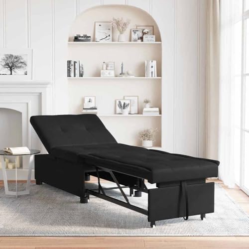 QJBSAVVA Schlafsofa 3 in 1 Ausziehbares Sofa-Bett in Schwarz Modernes Design mit Verstellbarer Rückenlehne für Wohnzimmer und Gästezimmer 67 x 103 x 38 cm QJBSAVVA Schlafsofa 3 in 1 Ausziehbares Sofa-Bett in Schwarz Modernes Design mit Verstellbarer Rückenlehne für Wohnzimmer und Gästezimmer 67 x 103 x 38 cm von QJBSAVVA