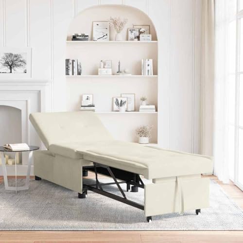 QJBSAVVA Schlafsofa 3 in 1 Ausziehbares Sofabett in Creme Samt Modernes Design Komfortabel für Wohnzimmer Schlafzimmer und Gästezimmer QJBSAVVA Schlafsofa 3 in 1 Ausziehbares Sofabett in Creme Samt Modernes Design Komfortabel für Wohnzimmer Schlafzimmer und Gästezimmer von QJBSAVVA