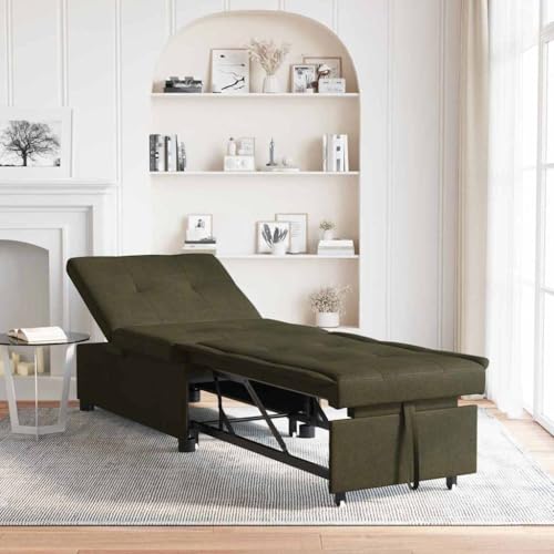 QJBSAVVA Schlafsofa Dunkelgrau Modernes 3 in 1 Design mit Ausziehfunktion und Verstellbarer Rückenlehne Huahua Stoff für Wohnzimmer und Gästezimmer von QJBSAVVA
