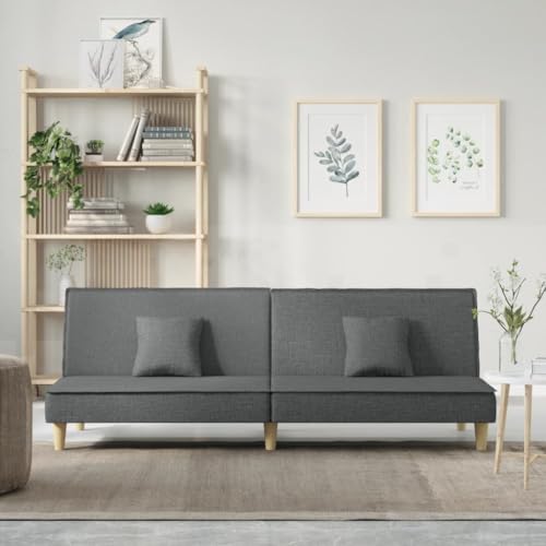 QJBSAVVA Schlafsofa Dunkelgrau Stoff 200 cm Breite Ausziehbares Gästebett mit Verstellbarer Rückenlehne Bequem für Wohnzimmer und Gästezimmer QJBSAVVA Schlafsofa Dunkelgrau Stoff 200 cm Breite Ausziehbares Gästebett mit Verstellbarer Rückenlehne Bequem für Wohnzimmer und Gästezimmer von QJBSAVVA