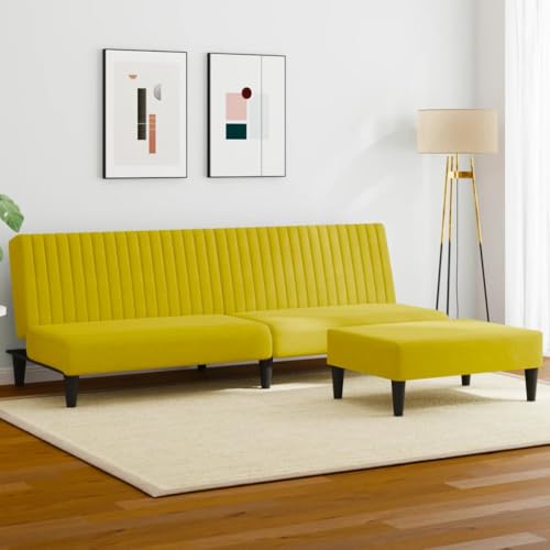 QJBSAVVA Schlafsofa Gelb Samt 2 in 1 Funktion Sofa Bett mit Fußhocker 200 x 84 5 cm Weich Bequem für Wohnzimmer Jugendzimmer und Balkon QJBSAVVA Schlafsofa Gelb Samt 2 in 1 Funktion Sofa Bett mit Fußhocker 200 x 84 5 cm Weich Bequem für Wohnzimmer Jugendzimmer und Balkon von QJBSAVVA