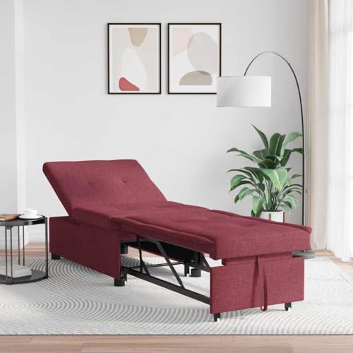 QJBSAVVA Schlafsofa Rot Ausziehbares Sofa Bett mit Kissen und Rückenlehne 191 x 67 x 82 cm Gemütliches Gewebe für Wohnzimmer und Gästezimmer von QJBSAVVA