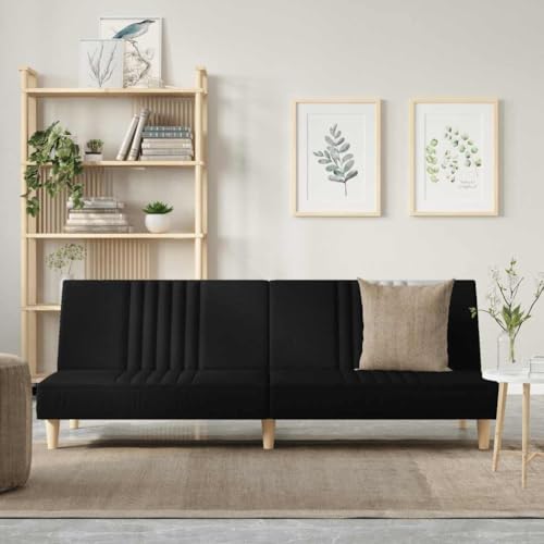 QJBSAVVA Schlafsofa Schwarz Stoff 200 cm Breite Ausziehbares Gästebett mit Verstellbarer Rückenlehne Bequem & Langlebig für Wohnzimmer und Gästezimmer QJBSAVVA Schlafsofa Schwarz Stoff 200 cm Breite Ausziehbares Gästebett mit Verstellbarer Rückenlehne Bequem & Langlebig für Wohnzimmer und Gästezimmer von QJBSAVVA