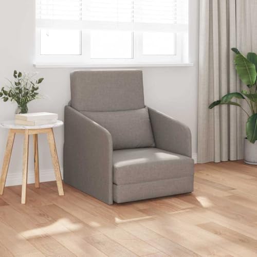QJBSAVVA Schlafsofa Taupe 65x80x83 cm 2 in 1 Funktion als bequemer Sessel und Komfortables Bett Modernes Design aus Polyester Stoff perfekt für kleine Wohnungen und Wohnzimmer von QJBSAVVA