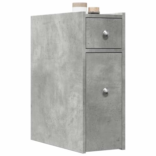 QJBSAVVA Schmaler Badschrank mit Rollen Betongrau Holzwerkstoff Aufbewahrungsschrank für Badezimmer Küche Wohnzimmer 21.5x50x60cm Modernes Design Robust QJBSAVVA Schmaler Badschrank mit Rollen Betongrau Holzwerkstoff Aufbewahrungsschrank für Badezimmer Küche Wohnzimmer 21.5x50x60cm Modernes Design Robust von QJBSAVVA