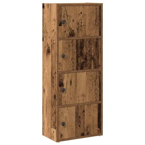 QJBSAVVA Schrank Schlafzimmer Aktenschrank Küchenregal Schmal Aktenregal für Ordner - Bücherregal Altholz-Optik 40x24x102 cm Holzwerkstoff für Abstellraum Wohnzimmer Balkon Büro von QJBSAVVA