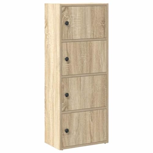 QJBSAVVA Schrank Schlafzimmer Aktenschrank Küchenregal Schmal Aktenregal für Ordner - Bücherregal Betongrau 40x24x102 cm Holzwerkstoff für Abstellraum Wohnzimmer Balkon Büro von QJBSAVVA