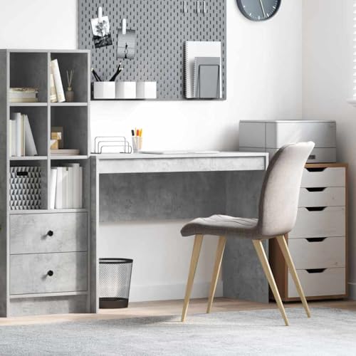 QJBSAVVA Schreibtisch Grau Moderner Büro Schreibtisch aus Spanplatte mit Beton Finish 100 x 40 x 76 cm Kompakt & Stabil für Homeoffice und Arbeitszimmer QJBSAVVA Schreibtisch Grau Moderner Büro Schreibtisch aus Spanplatte mit Beton Finish 100 x 40 x 76 cm Kompakt & Stabil für Homeoffice und Arbeitszimmer von QJBSAVVA