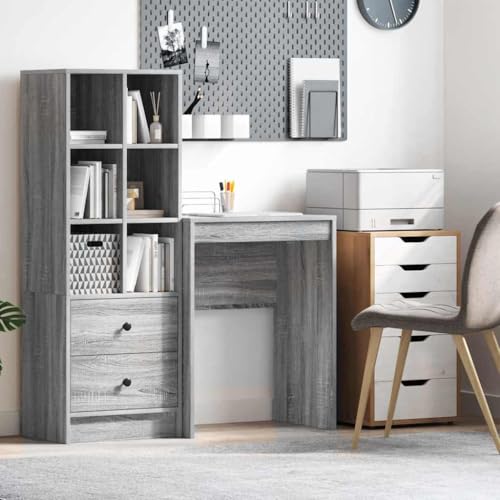 QJBSAVVA Schreibtisch Grau Moderner Büro Schreibtisch aus Spanplatte mit Schublade 60 x 40 x 76 cm Kompakt & Stylisch für Homeoffice und Studentenzimmer QJBSAVVA Schreibtisch Grau Moderner Büro Schreibtisch aus Spanplatte mit Schublade 60 x 40 x 76 cm Kompakt & Stylisch für Homeoffice und Studentenzimmer von QJBSAVVA