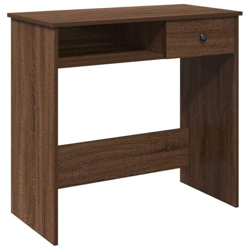 QJBSAVVA Schreibtisch Klein Kleiner Schminktisch Konferenztisch - Schreibtisch Braun Eichen-Optik 80x40x75 cm Holzwerkstoff für Gaming Setup Arbeitszimmer Jugendzimmer Wohnzimmer von QJBSAVVA