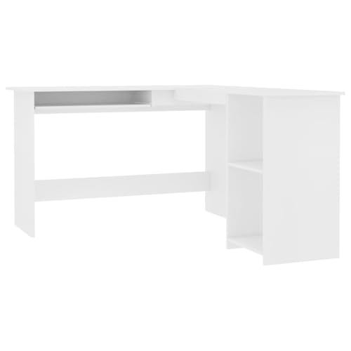 QJBSAVVA Schreibtisch Klein Kleiner Schreibtisch Schminktisch Konferenztisch - Eckschreibtisch in L-Form Weiß 120x140x75 cm Holzwerkstoff für Esszimmer Home Office Wohnzimmer Küche von QJBSAVVA