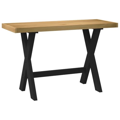 QJBSAVVA Schreibtisch NOAIN aus massivem Kiefernholz 120 x 50 x 75 cm mit X Beinen Natur schwarz Rustikaler Design Arbeitsplatz für Homeoffice Büro und Wohnzimmer QJBSAVVA Schreibtisch NOAIN aus massivem Kiefernholz 120 x 50 x 75 cm mit X Beinen Natur schwarz Rustikaler Design Arbeitsplatz für Homeoffice Büro und Wohnzimmer von QJBSAVVA