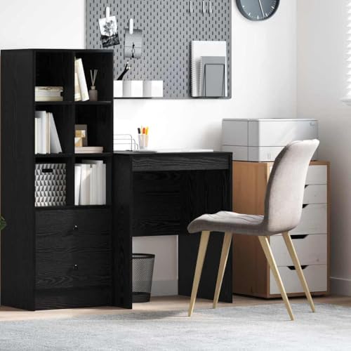 QJBSAVVA Schreibtisch Schwarz Eichenholz Optik Moderner Büroschreibtisch aus Spanplatte 60 x 50 x 76 cm Kompakt & Robust für Homeoffice und Jugendzimmer QJBSAVVA Schreibtisch Schwarz Eichenholz Optik Moderner Büroschreibtisch aus Spanplatte 60 x 50 x 76 cm Kompakt & Robust für Homeoffice und Jugendzimmer von QJBSAVVA