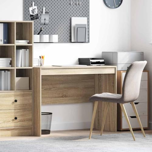 QJBSAVVA Schreibtisch Sonoma Eiche Moderner Büro Schreibtisch aus MDF mit Schublade Kompakt 100 x 50 x 76 cm Robuster Arbeitsplatz für Homeoffice und Lernzimmer von QJBSAVVA