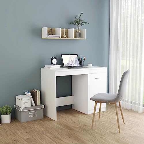 QJBSAVVA Schreibtisch Weiß 100x50x76 cm Moderner Büroschreibtisch mit Integriertem Schrank Aus Holzwerkstoff Robust & Langlebig für Homeoffice Jugendzimmer und Arbeitszimmer QJBSAVVA Schreibtisch Weiß 100x50x76 cm Moderner Büroschreibtisch mit Integriertem Schrank Aus Holzwerkstoff Robust & Langlebig für Homeoffice Jugendzimmer und Arbeitszimmer von QJBSAVVA
