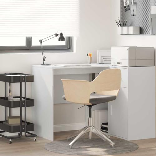 QJBSAVVA Schreibtisch Weiß Moderner Büro Schreibtisch aus Holzwerkstoff 90 x 50 cm mit Stauraum Kompakt & Stabil bis 50 kg für Homeoffice und Jugendzimmer von QJBSAVVA