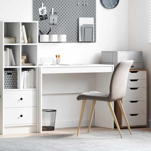 QJBSAVVA Schreibtisch Weiß Rechteckig 100 x 40 x 76 cm Moderner Büro Schreibtisch mit Schublade aus Robustem Spanplatte für Homeoffice und Studierzimmer von QJBSAVVA
