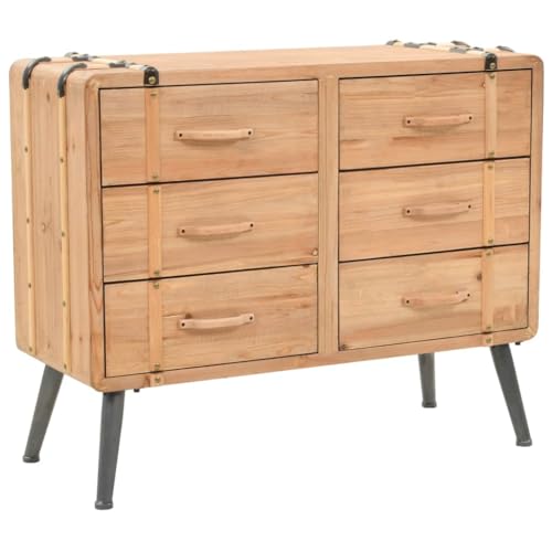 QJBSAVVA Schubladenkommode aus Massivholz im Retro-Design mit 6 Schubladen und Koffer-Optik 91 x 35 x 73 cm Stabile Aufbewahrungskommode für Wohnzimmer und Schlafzimmer QJBSAVVA Schubladenkommode aus Massivholz im Retro-Design mit 6 Schubladen und Koffer-Optik 91 x 35 x 73 cm Stabile Aufbewahrungskommode für Wohnzimmer und Schlafzimmer von QJBSAVVA