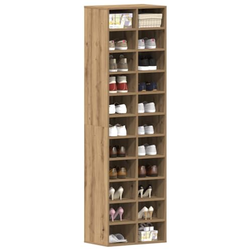 QJBSAVVA Schuhschrank Artisan-Eiche 54x34x183 cm Holzwerkstoff Schuhregal Hoch Schmal mit 22 Fächern Platzsparend für Flur Wohnmobil und Camping QJBSAVVA Schuhschrank Artisan-Eiche 54x34x183 cm Holzwerkstoff Schuhregal Hoch Schmal mit 22 Fächern Platzsparend für Flur Wohnmobil und Camping von QJBSAVVA