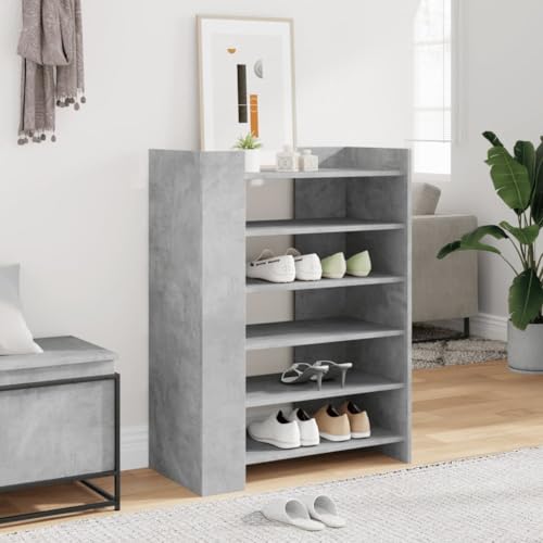 QJBSAVVA Schuhschrank Betongrau 74,5x37,5x100 cm aus Holzwerkstoff mit 80 kg Tragfähigkeit Platzsparendes Schuhregal für Flur Wohnmobil und Camping QJBSAVVA Schuhschrank Betongrau 74,5x37,5x100 cm aus Holzwerkstoff mit 80 kg Tragfähigkeit Platzsparendes Schuhregal für Flur Wohnmobil und Camping von QJBSAVVA