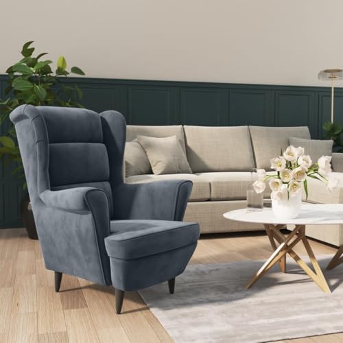 QJBSAVVA Sessel Dunkelgrau Samt Moderner Loungesessel mit Gepolsterten Sitzfläche und Rückenlehne 74 x 84 x 100 cm Bequem für Wohnzimmer Schlafzimmer und Balkon QJBSAVVA Sessel Dunkelgrau Samt Moderner Loungesessel mit Gepolsterten Sitzfläche und Rückenlehne 74 x 84 x 100 cm Bequem für Wohnzimmer Schlafzimmer und Balkon von QJBSAVVA
