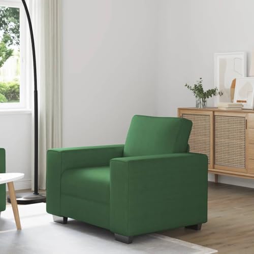 QJBSAVVA Sessel Dunkelgrün 60 cm Cordstoff Relaxsessel mit Sperrholz-Armlehnen Weiches Polster und Stabiles Gestell für Wohnzimmer Schlafzimmer und Balkon von QJBSAVVA