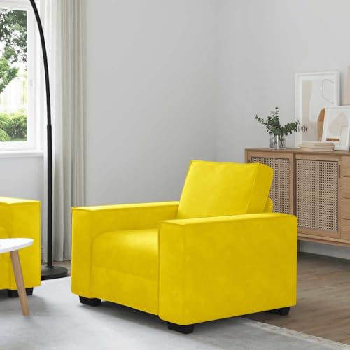 QJBSAVVA Sessel Gelb 60 cm Samt Bequemer Relaxsessel mit Breiten Armlehnen und Robustem Holz-Metall Gestell für Wohnzimmer Büro oder Gästezimmer QJBSAVVA Sessel Gelb 60 cm Samt Bequemer Relaxsessel mit Breiten Armlehnen und Robustem Holz-Metall Gestell für Wohnzimmer Büro oder Gästezimmer von QJBSAVVA