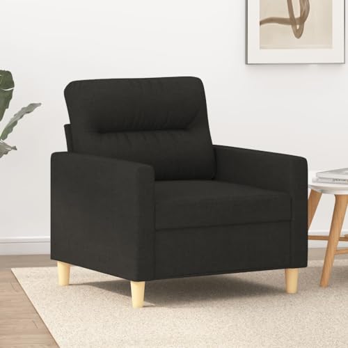 QJBSAVVA Sessel Schwarz Moderner Relaxsessel mit Robustem Metallgestell und Dicker Polsterung 78 x 77 x 80 cm Bequem für Wohnzimmer Balkon oder Jugendzimmer von QJBSAVVA