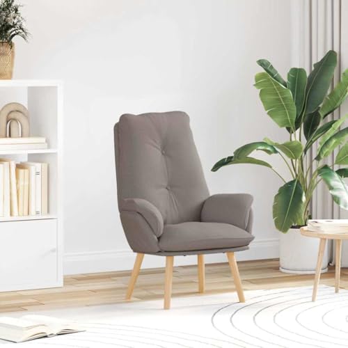 QJBSAVVA Sessel Taupe Moderner Loungesessel mit Geknöpftem Kissen und Weichen Armlehnen Bequemer Lesesessel für Wohnzimmer Schlafzimmer und Balkon 55 x 55 cm von QJBSAVVA