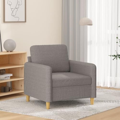 QJBSAVVA Sessel Taupe Moderner Relaxsessel mit Dicker Polsterung Robuster Metallrahmen Bequem für Wohnzimmer Balkon oder Jugendzimmer 78 x 77 x 80 cm von QJBSAVVA
