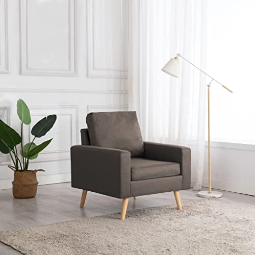 QJBSAVVA Sessel Taupe Stoff Loungesessel mit Weichen Kissen und Massivholzrahmen 77 x 71 x 80 cm Bequemer Lesesessel für Wohnzimmer Schlafzimmer und Balkon QJBSAVVA Sessel Taupe Stoff Loungesessel mit Weichen Kissen und Massivholzrahmen 77 x 71 x 80 cm Bequemer Lesesessel für Wohnzimmer Schlafzimmer und Balkon von QJBSAVVA
