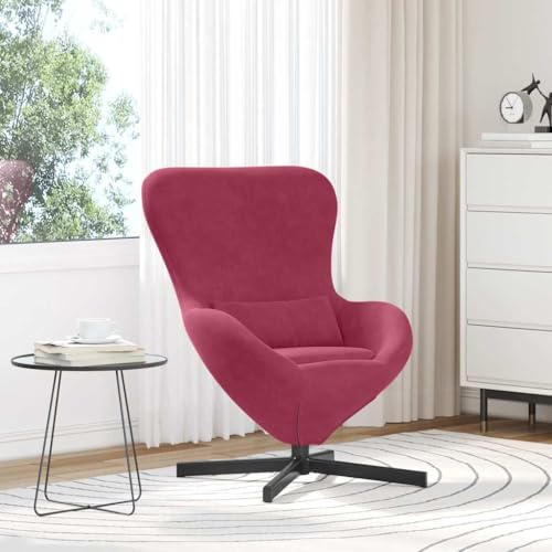 QJBSAVVA Sessel in Weinrot Moderner Loungesessel aus Polyester mit Ergonomischer Unterstützung Bequemer Lesesessel für Wohnzimmer und Schlafzimmer von QJBSAVVA