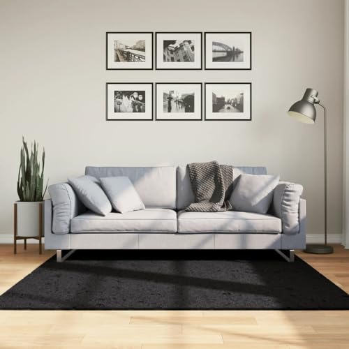 QJBSAVVA Shaggy Teppich Pamplona Hochflor Modern Schwarz 160x160 cm Weicher Flauschiger Wohnzimmerteppich aus 100% Polypropylen mit 30 mm Florhöhe für Schlafzimmer Flur und Büro QJBSAVVA Shaggy Teppich Pamplona Hochflor Modern Schwarz 160x160 cm Weicher Flauschiger Wohnzimmerteppich aus 100% Polypropylen mit 30 mm Florhöhe für Schlafzimmer Flur und Büro von QJBSAVVA