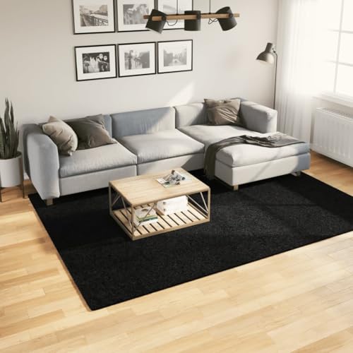 QJBSAVVA Shaggy Teppich Pamplona Hochflor Modern Schwarz 200x280 cm Weicher Flauschiger Wohnzimmerteppich aus 100% Polypropylen mit 30 mm Florhöhe für Schlafzimmer Flur und Büro QJBSAVVA Shaggy Teppich Pamplona Hochflor Modern Schwarz 200x280 cm Weicher Flauschiger Wohnzimmerteppich aus 100% Polypropylen mit 30 mm Florhöhe für Schlafzimmer Flur und Büro von QJBSAVVA