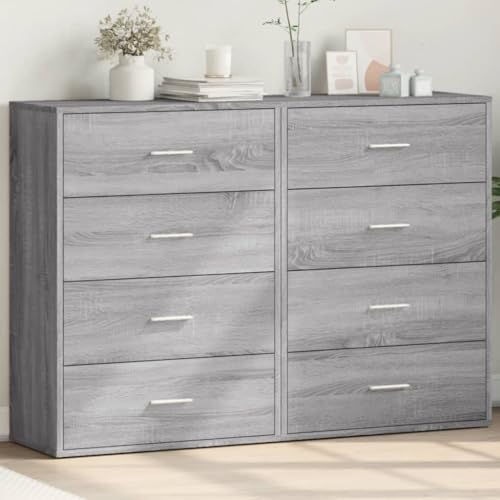 QJBSAVVA Sideboard 2er Set Grau Sonoma aus Holzwerkstoff 60x31x84 cm - Modernes Design mit viel Stauraum für Wohnzimmer, Küche oder Flur QJBSAVVA Sideboard 2er Set Grau Sonoma aus Holzwerkstoff 60x31x84 cm - Modernes Design mit viel Stauraum für Wohnzimmer, Küche oder Flur von QJBSAVVA