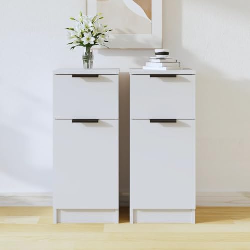 QJBSAVVA Sideboard 2er Set Weiß 30x30x70 cm aus Holzwerkstoff – Modernes Design mit 2 Fächern & Schublade für Wohnzimmer, Küche & Flur QJBSAVVA Sideboard 2er Set Weiß 30x30x70 cm aus Holzwerkstoff – Modernes Design mit 2 Fächern & Schublade für Wohnzimmer, Küche & Flur von QJBSAVVA