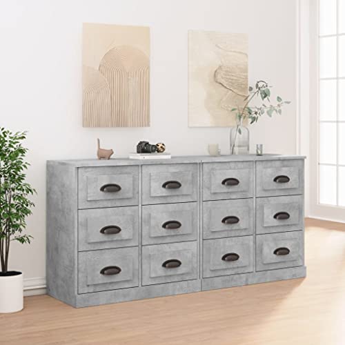 QJBSAVVA Sideboard Betongrau 2 Stück Holzwerkstoff Modernes Design mit viel Stauraum für Wohnzimmer Küche oder Flur QJBSAVVA Sideboard Betongrau 2 Stück Holzwerkstoff Modernes Design mit viel Stauraum für Wohnzimmer Küche oder Flur von QJBSAVVA
