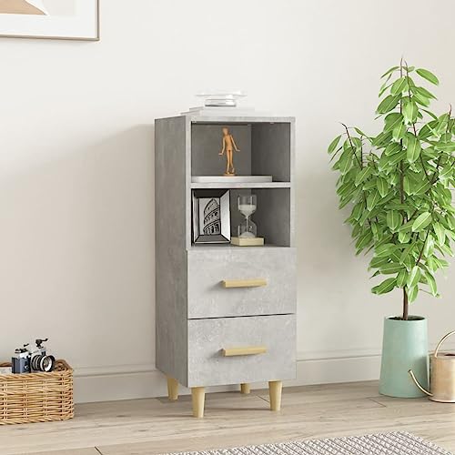 QJBSAVVA Sideboard Betongrau 34,5x34x90 cm aus Holzwerkstoff mit 2 Schubladen & 2 Ablagen - Modernes Design für Wohnzimmer, Küche & Flur QJBSAVVA Sideboard Betongrau 34,5x34x90 cm aus Holzwerkstoff mit 2 Schubladen & 2 Ablagen - Modernes Design für Wohnzimmer, Küche & Flur von QJBSAVVA
