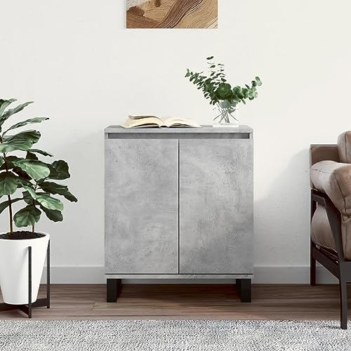 QJBSAVVA Sideboard Betongrau 60x35x70 cm aus Holzwerkstoff & Eisen - Modernes Beistellschrank mit Wandhalterung für Wohnzimmer, Küche & Flur QJBSAVVA Sideboard Betongrau 60x35x70 cm aus Holzwerkstoff & Eisen - Modernes Beistellschrank mit Wandhalterung für Wohnzimmer, Küche & Flur von QJBSAVVA