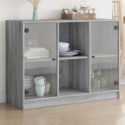 QJBSAVVA Sideboard Grau Sonoma 102x37x75,5 cm Holzwerkstoff Modernes Design mit 6 Fächern für Wohnzimmer, Küche & Flur QJBSAVVA Sideboard Grau Sonoma 102x37x75,5 cm Holzwerkstoff Modernes Design mit 6 Fächern für Wohnzimmer, Küche & Flur von QJBSAVVA