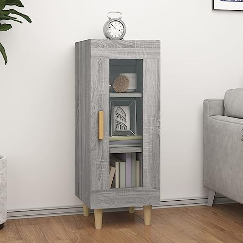 QJBSAVVA Sideboard Grau Sonoma 34,5x34x90 cm Holzwerkstoff mit 3 Fächern & Glastür QJBSAVVA Sideboard Grau Sonoma 34,5x34x90 cm Holzwerkstoff mit 3 Fächern & Glastür von QJBSAVVA
