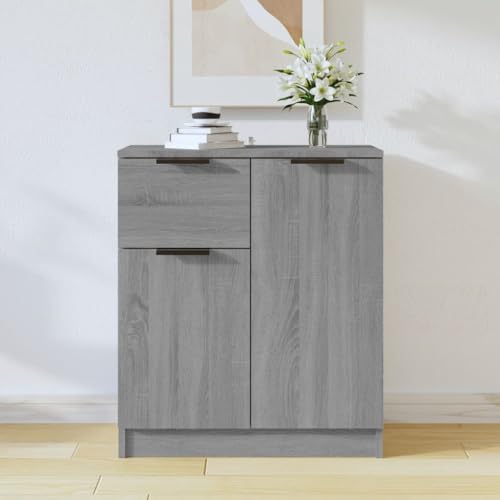QJBSAVVA Sideboard Grau Sonoma 60x30x70 cm Holzwerkstoff mit 4 Fächern & Schublade, minimalistisches Design für Wohnzimmer, Küche & Flur QJBSAVVA Sideboard Grau Sonoma 60x30x70 cm Holzwerkstoff mit 4 Fächern & Schublade, minimalistisches Design für Wohnzimmer, Küche & Flur von QJBSAVVA