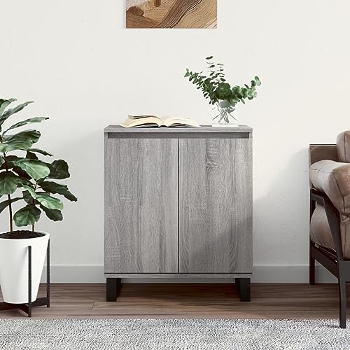 QJBSAVVA Sideboard Grau Sonoma 60x35x70 cm Holzwerkstoff mit Eisenbeinen - Modernes Design für Wohnzimmer, Küche & Flur QJBSAVVA Sideboard Grau Sonoma 60x35x70 cm Holzwerkstoff mit Eisenbeinen - Modernes Design für Wohnzimmer, Küche & Flur von QJBSAVVA